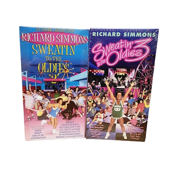 Richard Simmons Sweatin To The Oldies 2 &‎ 3 - VHS - Sealed - New - Vintage - Picture 1 of 5
